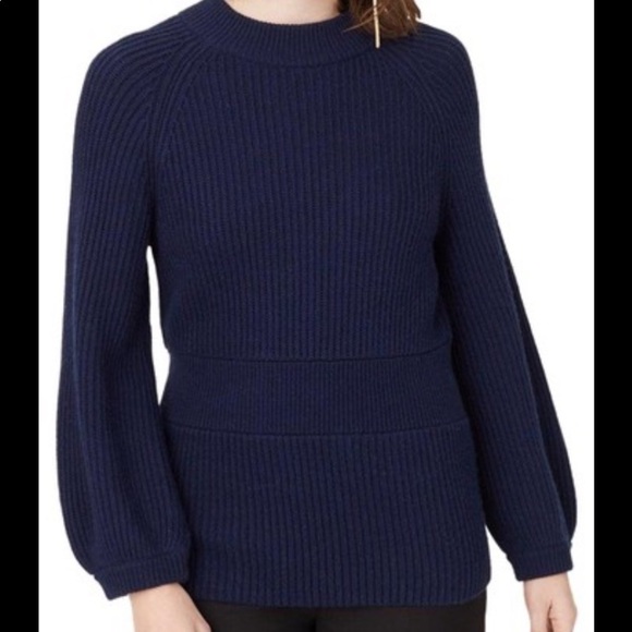 Club Monaco tinna ballon sleeves navy blue sweater size Sp - Picture 3 of 10